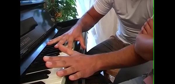  Hot young brunette fucked by a piano part 1